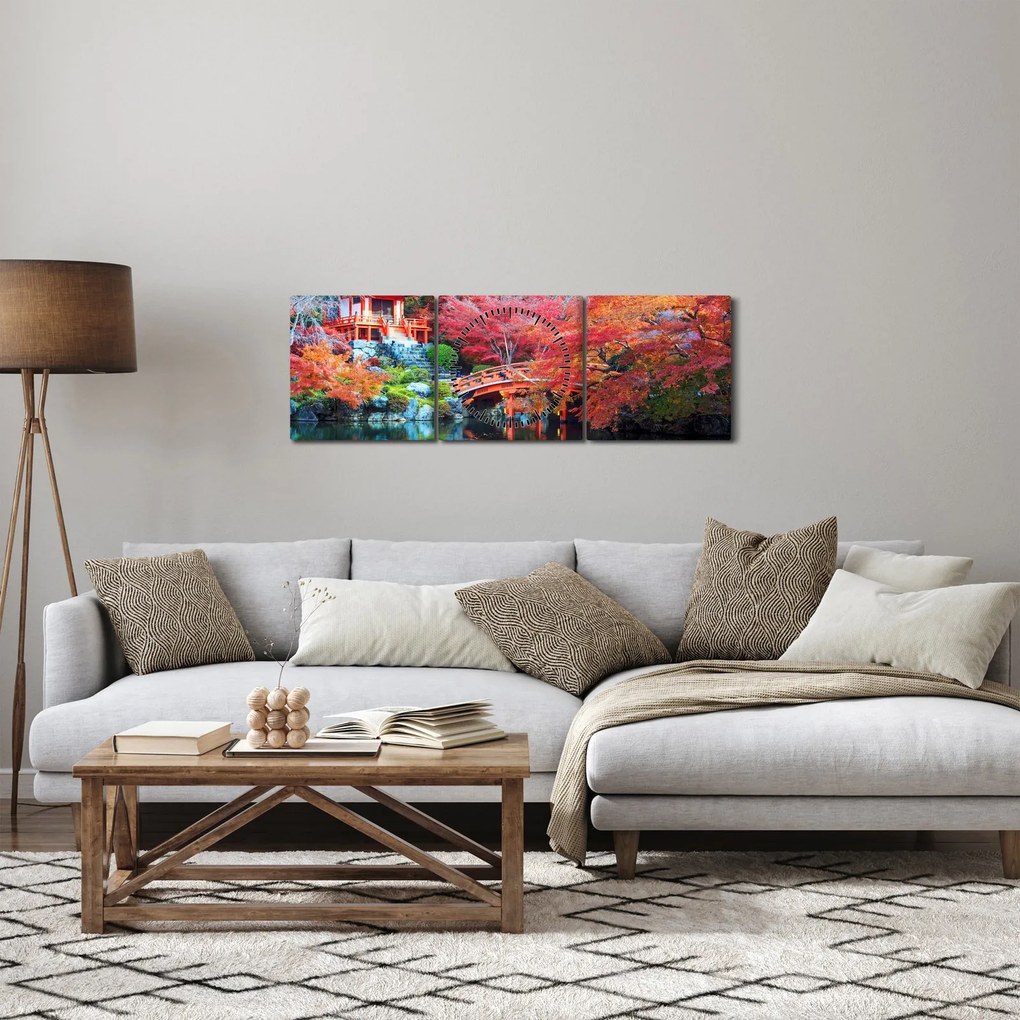 Tablou - Peisaj oriental (cu ceas) (90x30 cm)