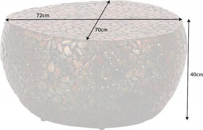 Masuta decorativa Stone Mosaic 72cm, cupru