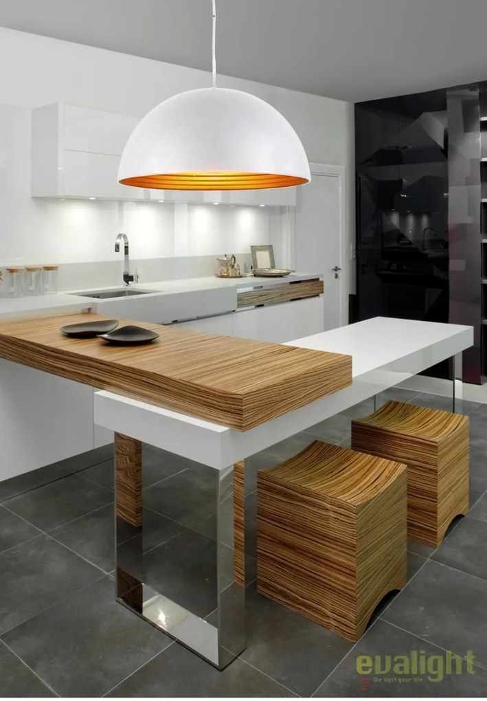 Lustra / Pendul modern design nordic 40cm MODENA alb/auriu