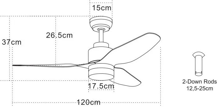 Lustra LED cu Ventilator si telecomanda Costas alb/artar