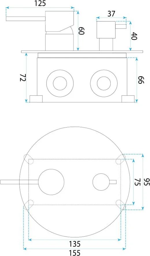 Set de dus incastrat Rea Lungo Diamond cupru + BOX