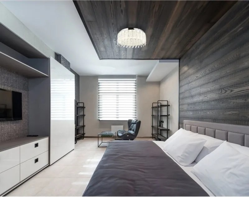 Lustra LED aplicata cu telecomanda KLUNKA crom