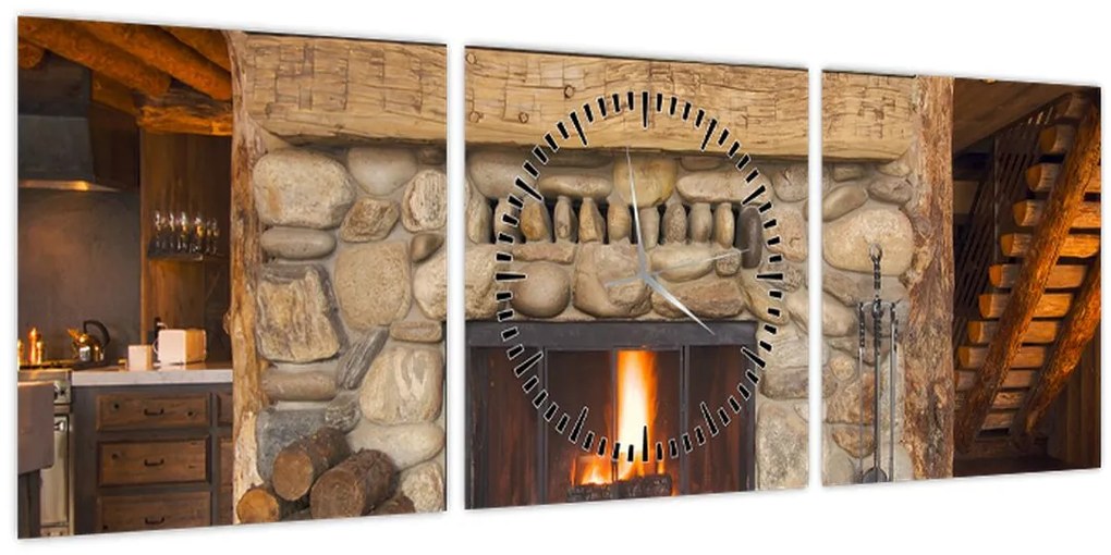 Tablou - Vatră (cu ceas) (90x30 cm)