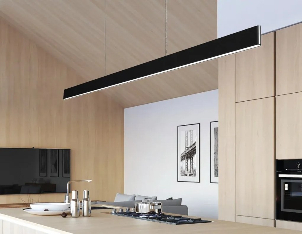 Lustra LED suspendata design liniar OLIVIER 120 3000K DIMM WH