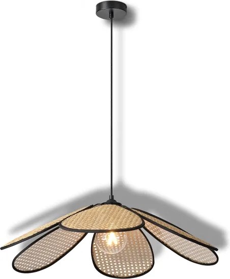 Osram - Pendul pe cablu DECOR RATTAN, 1xE27/15W/230V, Ø 69 cm, bej/negru