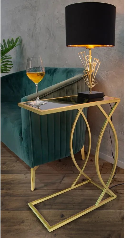 Veioză Mauro Ferretti Glam Olig, înălțime 45 cm, negru-auriu