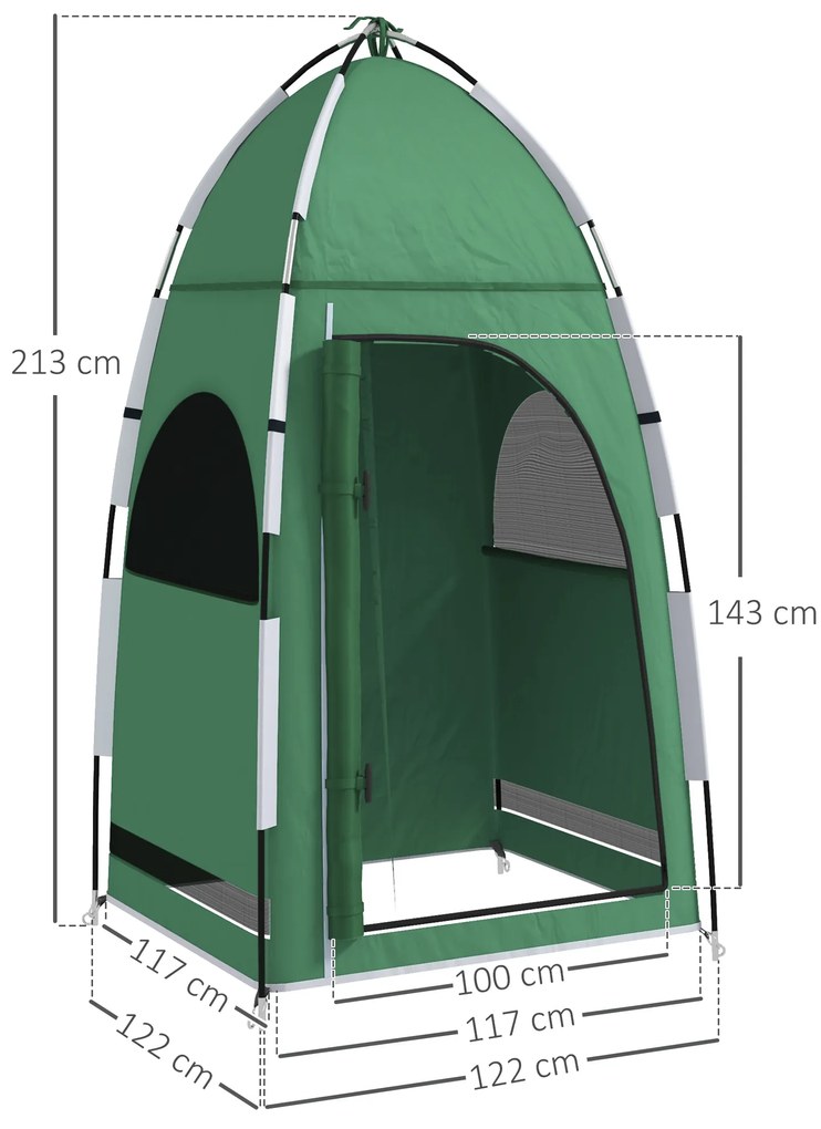 Outsunny Cort Dus Vestiar Intimitate Adăpost Portabil Exterior Camping Plajă Geantă Transport Verde | Aosom Romania