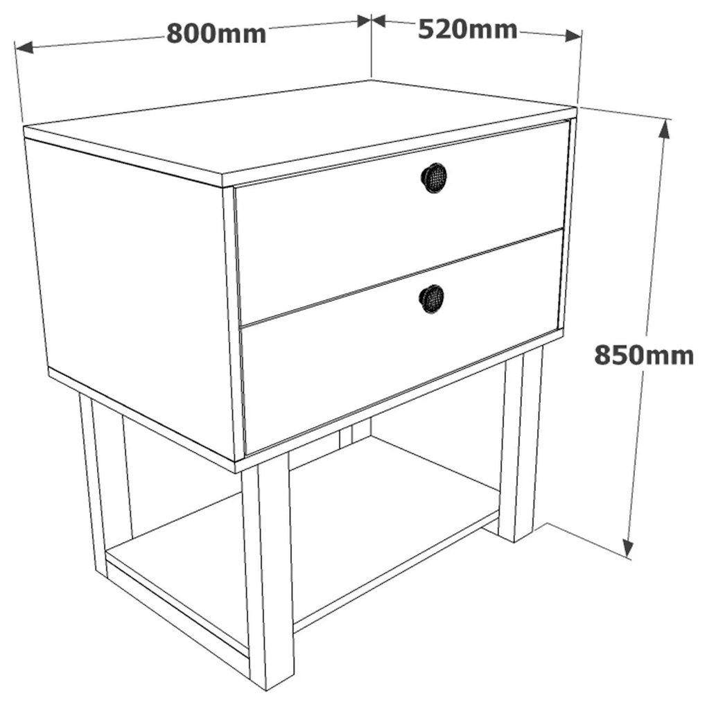 Comoda Birou - Rollbox cu 2 sertare si Raft, Gri -  Nuc, 80 x 85 x 52 cm