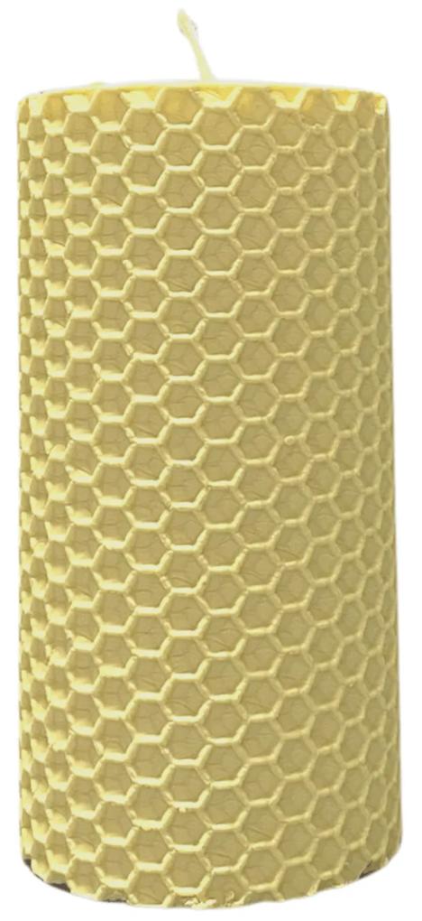 Lumanare Marturie din Ceara de Albine naturala tip fagure colorat - Vanila 3,5 cm, 20 cm, Vanila