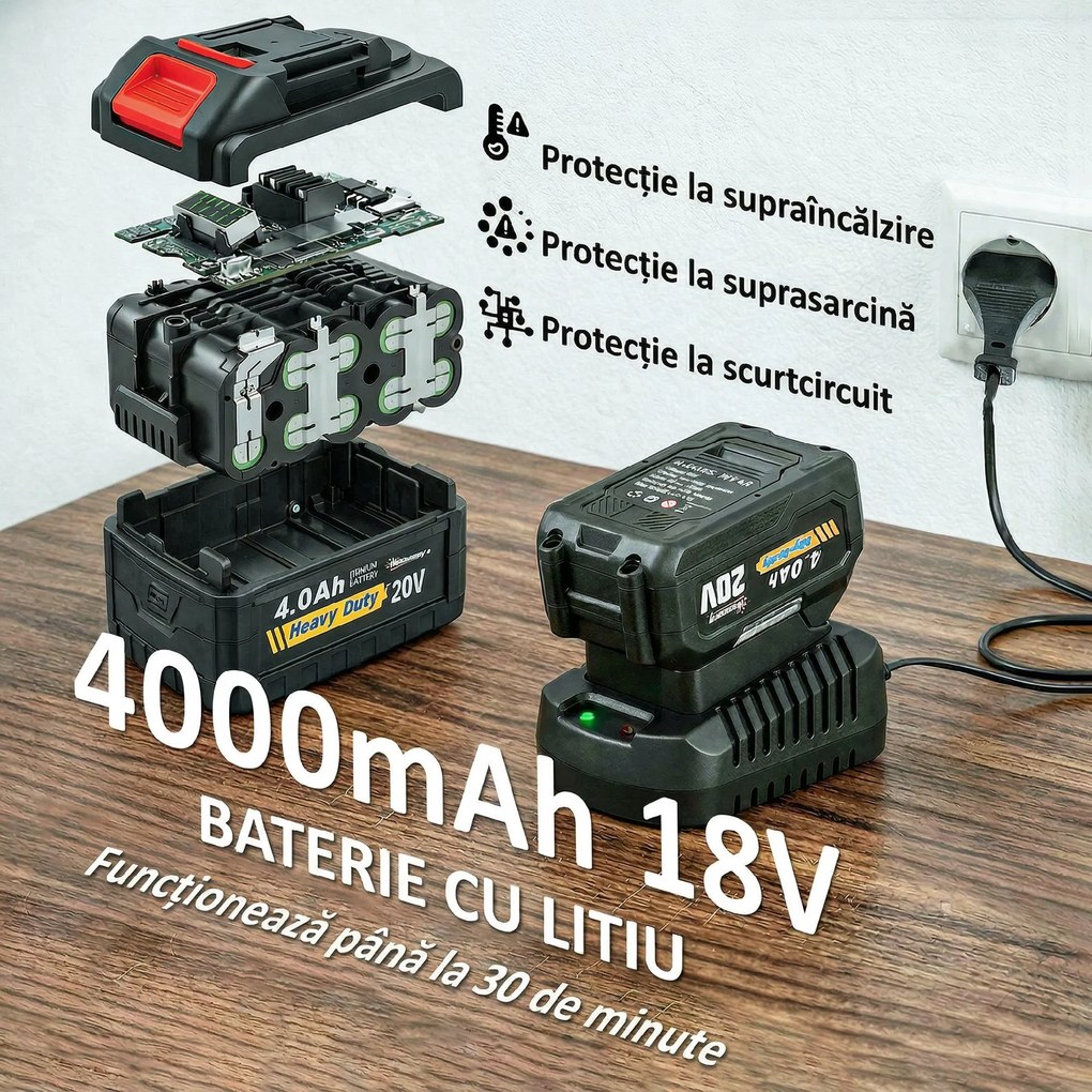 Outsunny Suflător cu Baterie 18V, Suflător de Frunze cu Baterie 4Ah, Motor Fără Perii 250W, 6 Niveluri de Viteză 149 km/h, Turbo Boost, Încărcător, Ușor, pentru Grădină, Frunze, Zăpadă, Praf | Aosom Romania