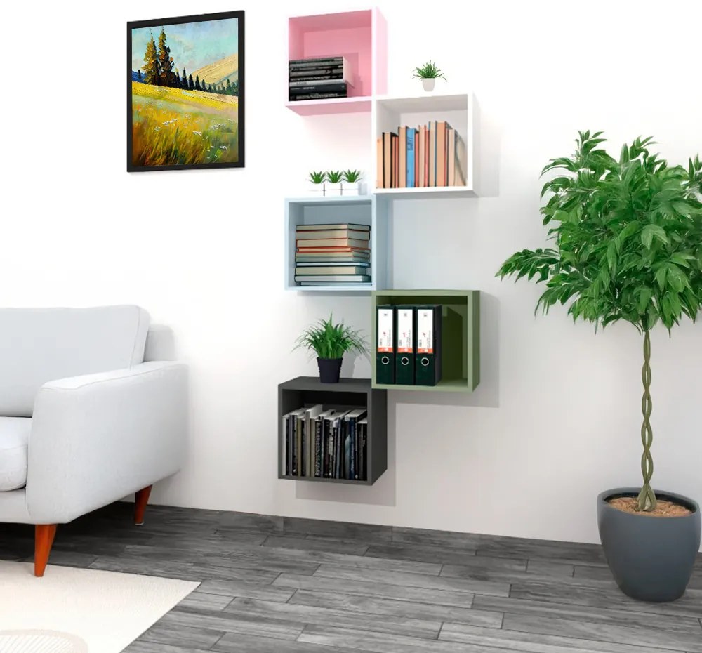 Boxie dulap de perete deschis 40x40x27 cm alb