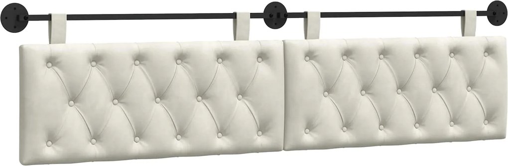 vidaXL Cap de pat suspendat Pe perete Crem 210 x 55 x 7 cm Catifea