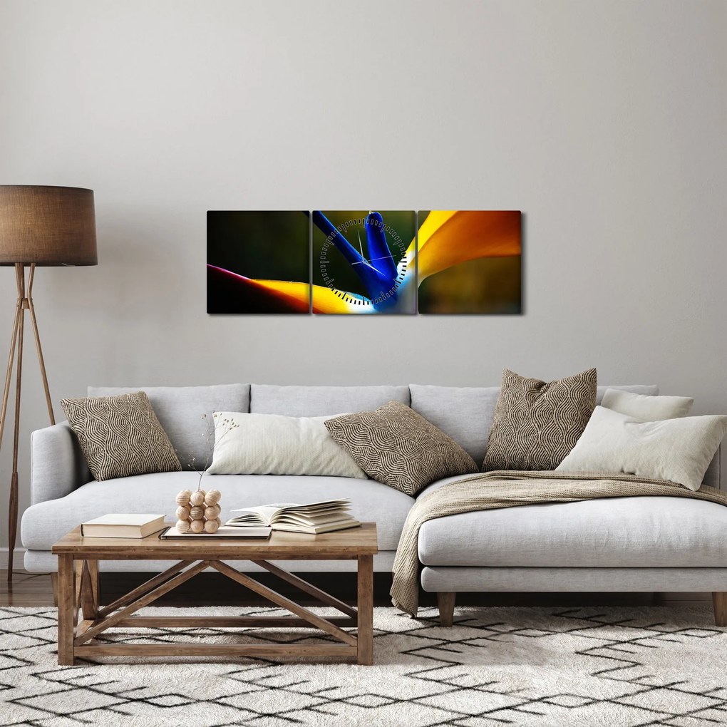 Tablou - Floare exotică (cu ceas) (90x30 cm)