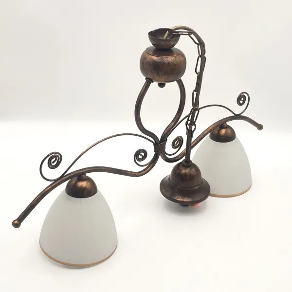 Lustră pe lanț RETRO 2xE27/60W/230V cupru/patină