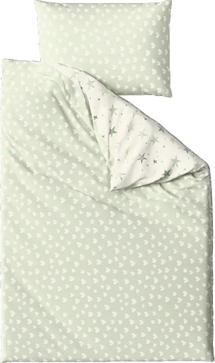 Lenjerie de pat din microfibra STARS HEARTS verzi Dimensiune lenjerie de pat: 2 buc 70 x 90 cm | 200 x 220 cm