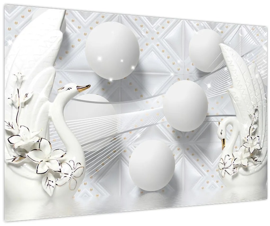 Tablou - Lebăda de aur pe apă (90x60 cm)