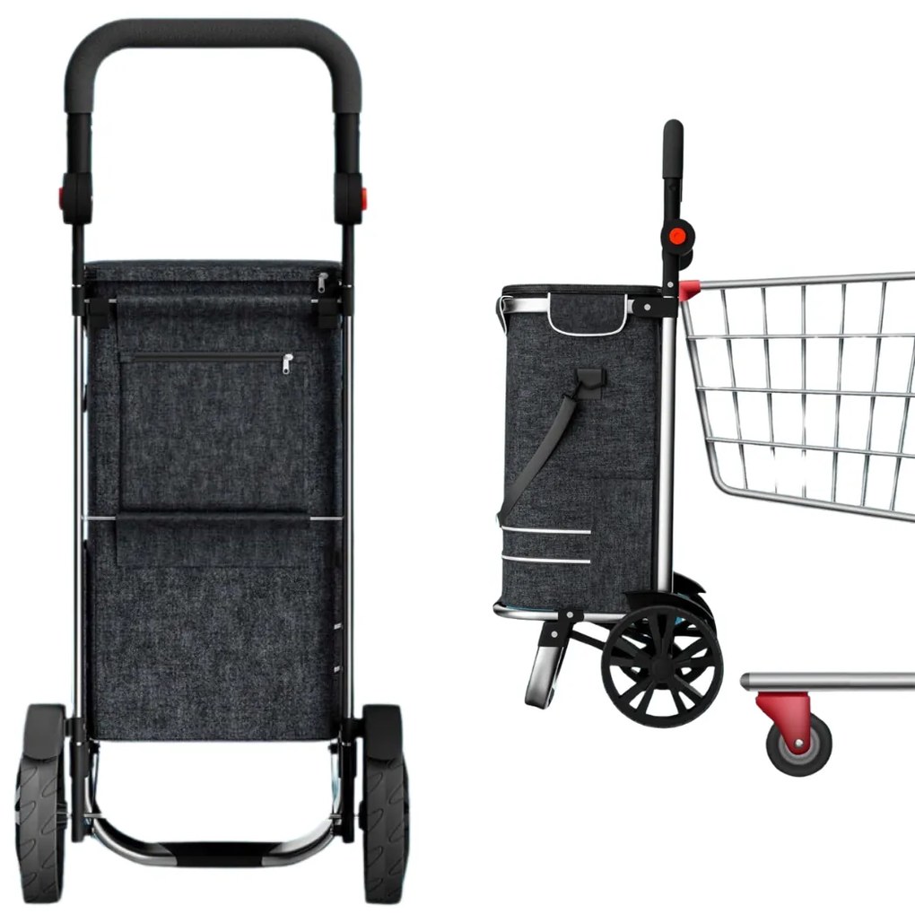 Jurhan Geantă de cumpărături pe roți EASY, 50L, negru