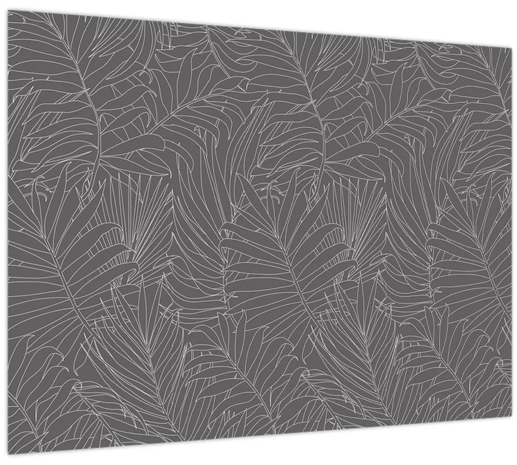 Tablou - Frunze de palmier gri (70x50 cm)