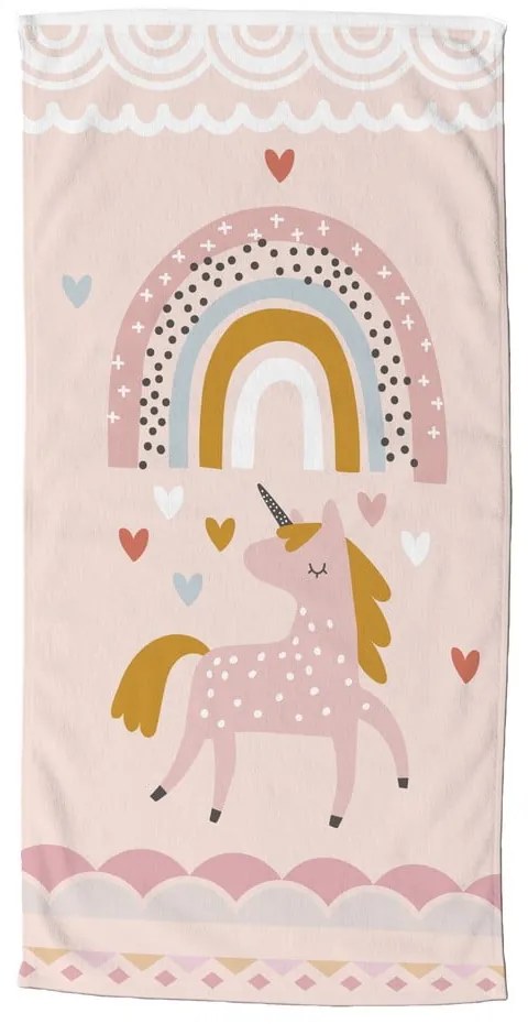 Prosop de plajă roz-bej 75x150 cm – Good Morning