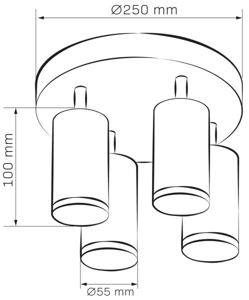 Spot pentru baie TURYN 4xGU10/10W/230V IP44 alb