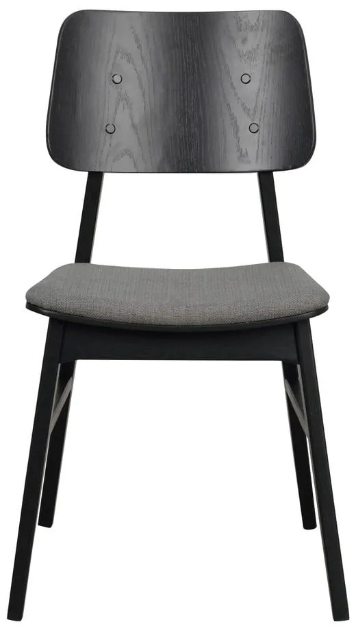 Scaun de dining cu șezut gri închis Rowico Nagano, negru