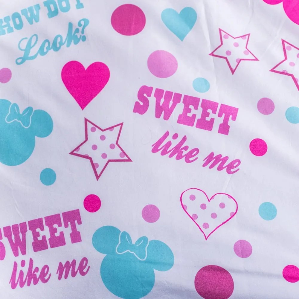 Lenjerie de pat pentru copii din microfibră pentru pat de o persoană 140x200 cm Minnie Sweet Like Me – Jerry Fabrics