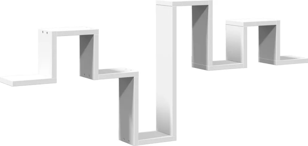 vidaXL Raft de perete, alb, 104,5x10x43 cm, lemn prelucrat