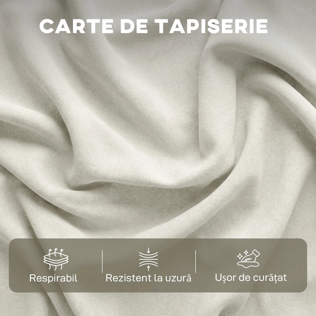 Set Canapea 3 Locuri, HOMCOM, Leathaire, 212x125x84cm, Crem | Aosom Romania