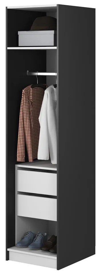 Dulap cu haine Moonie XV (negru + alb). 1099623