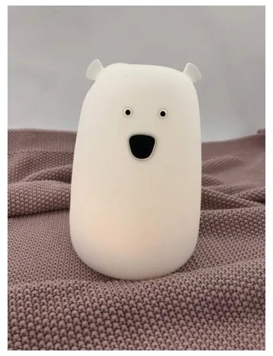 Lampă LED RGB pentru copii BEAR, tactilă, 0,8W, 5V, albă + USB