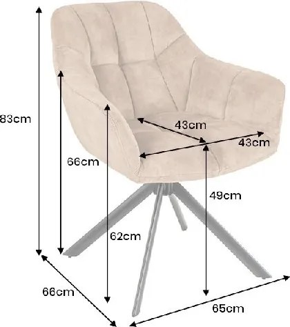 Set de 2 scaune pivotante PAPILLON catifea greige/ negru