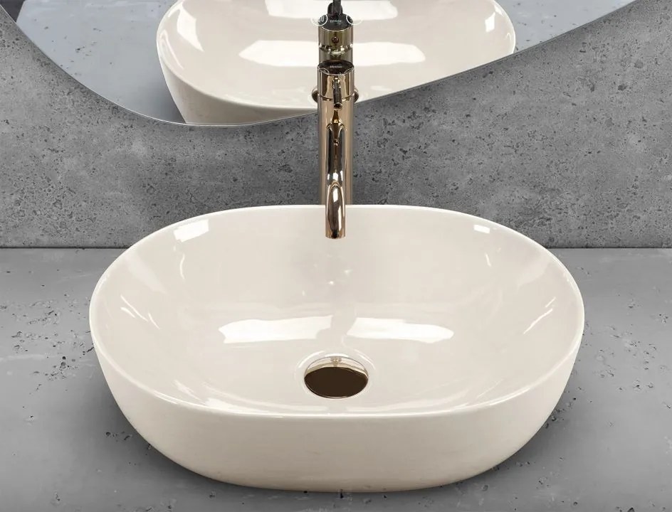 Lavoar pe blat Rea LISA SHINY ecru