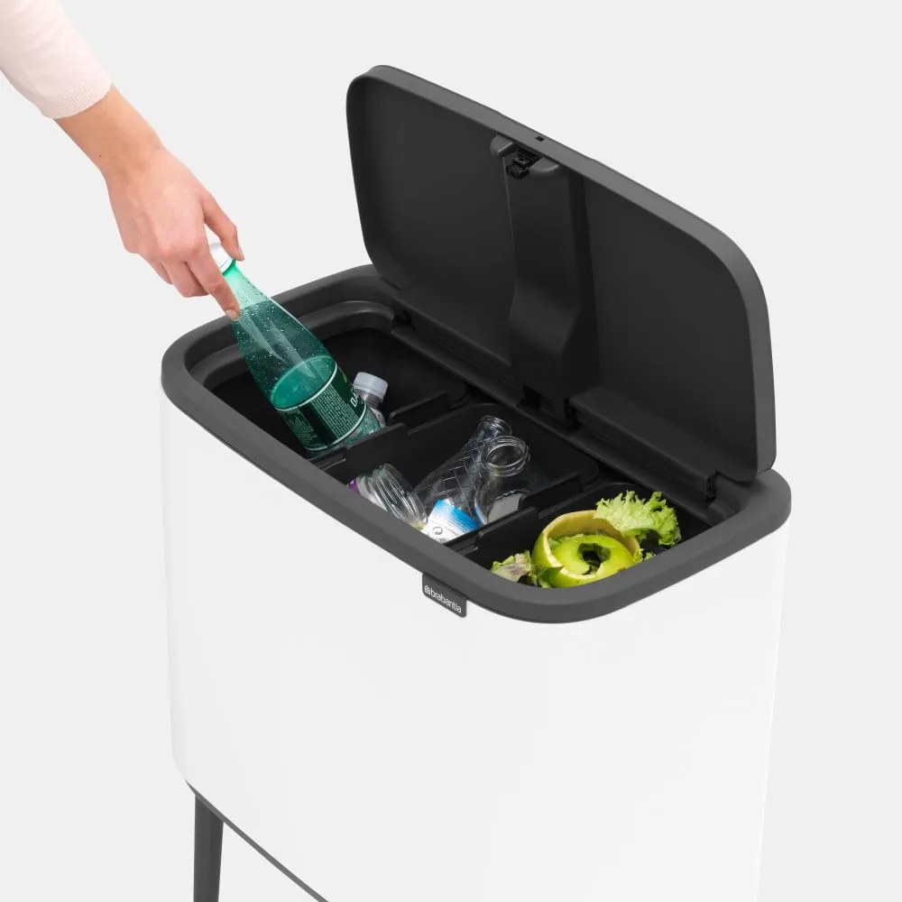 Coș de gunoi alb de reciclat/cu senzori de atingere din oțel 33 l Bo Touch Bin – Brabantia