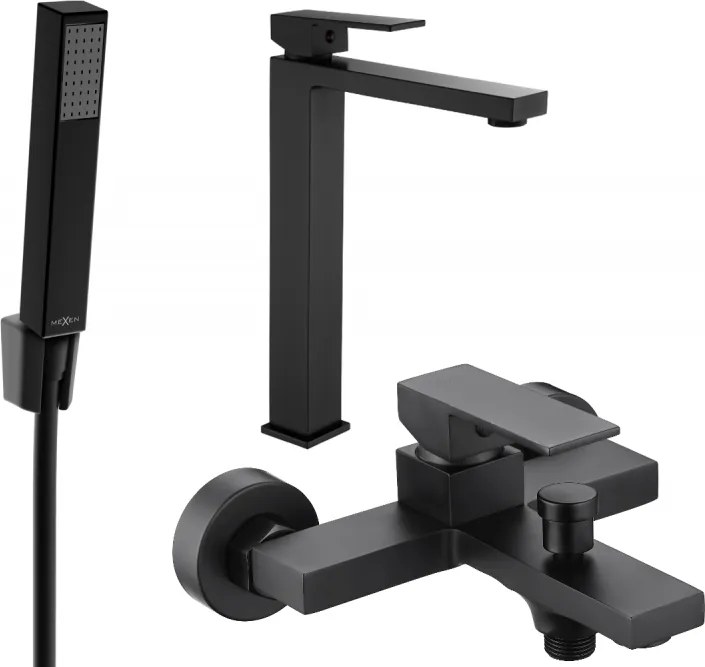Mexen Uno R77 set de baie, negru - 71413R77-70