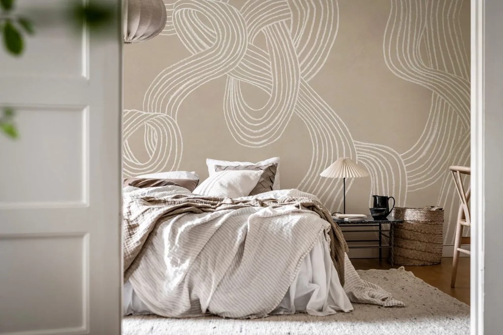 Tapet Stripes Repeatable, Beige, Rebel Walls