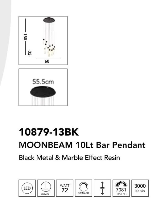 Lustra cu 12 pendule LED design modern Moonbeam