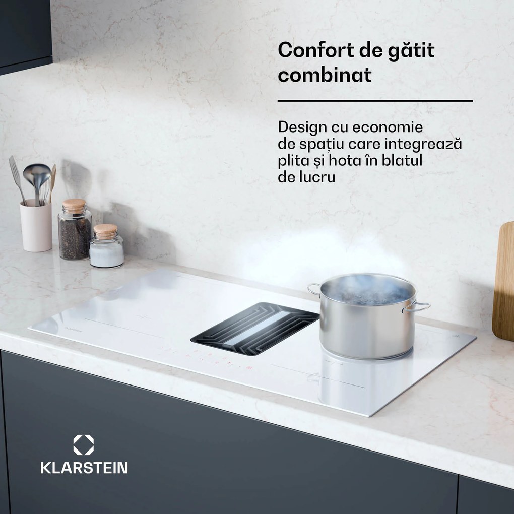 Klarstein Plită cu inducție AirJet 90 Down Air System + DownAir-hota