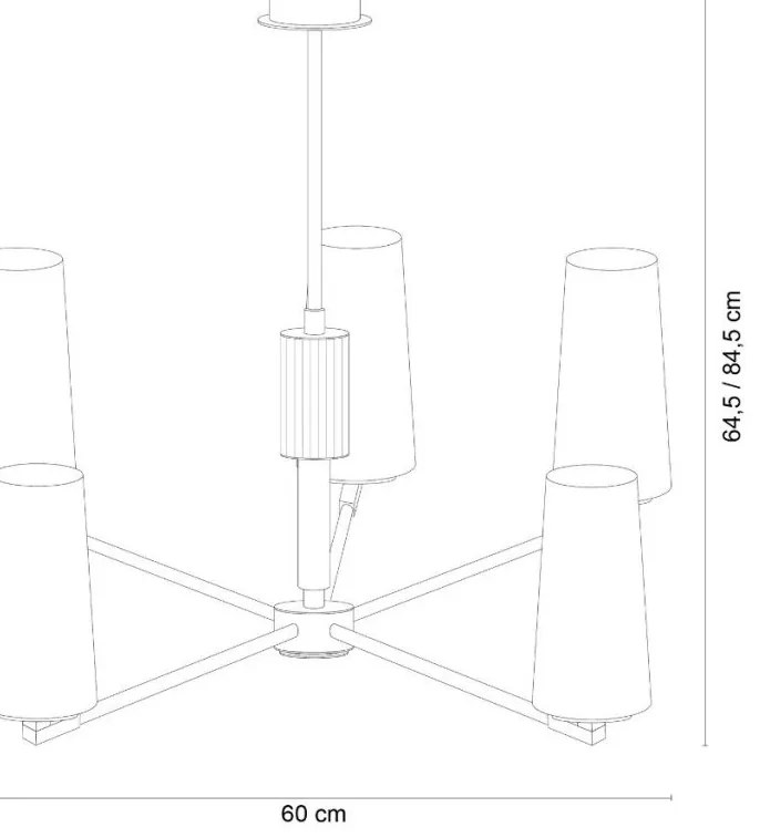 Candelabru elegant cu 5 brate VINCENZA titan periat