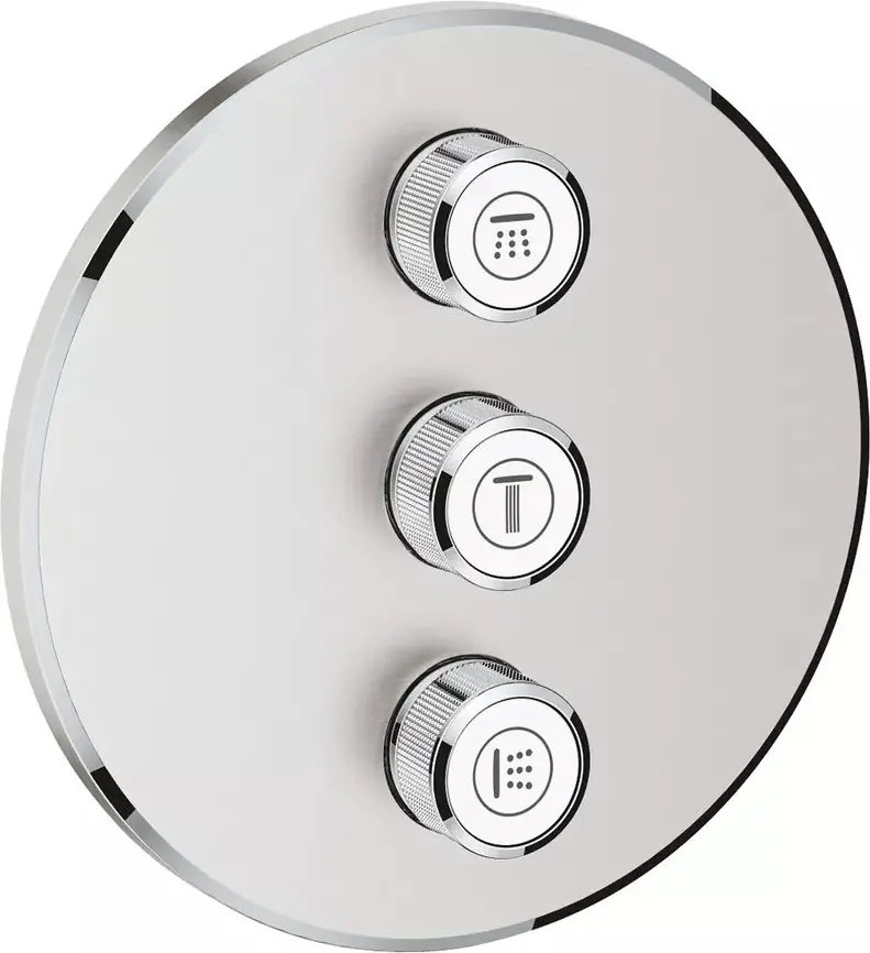Baterie dus incastrata Grohe Grohtherm SmartControl crom periat Supersteel pentru 3 iesiri