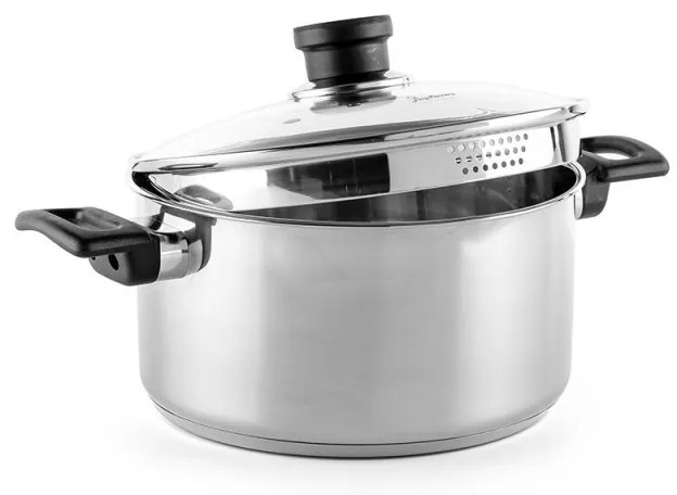 Cratiță Luigi Ferrero Sophia FR-3403, 20x11 cm, 3.2 l, Oțel 18/10, Capac din sticlă, Inducție, Inox