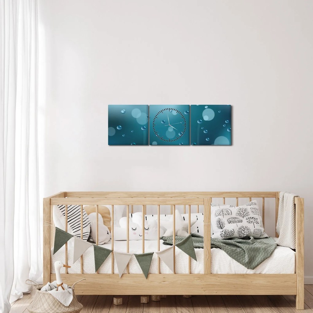 Tablou cu picături (cu ceas) (90x30 cm)