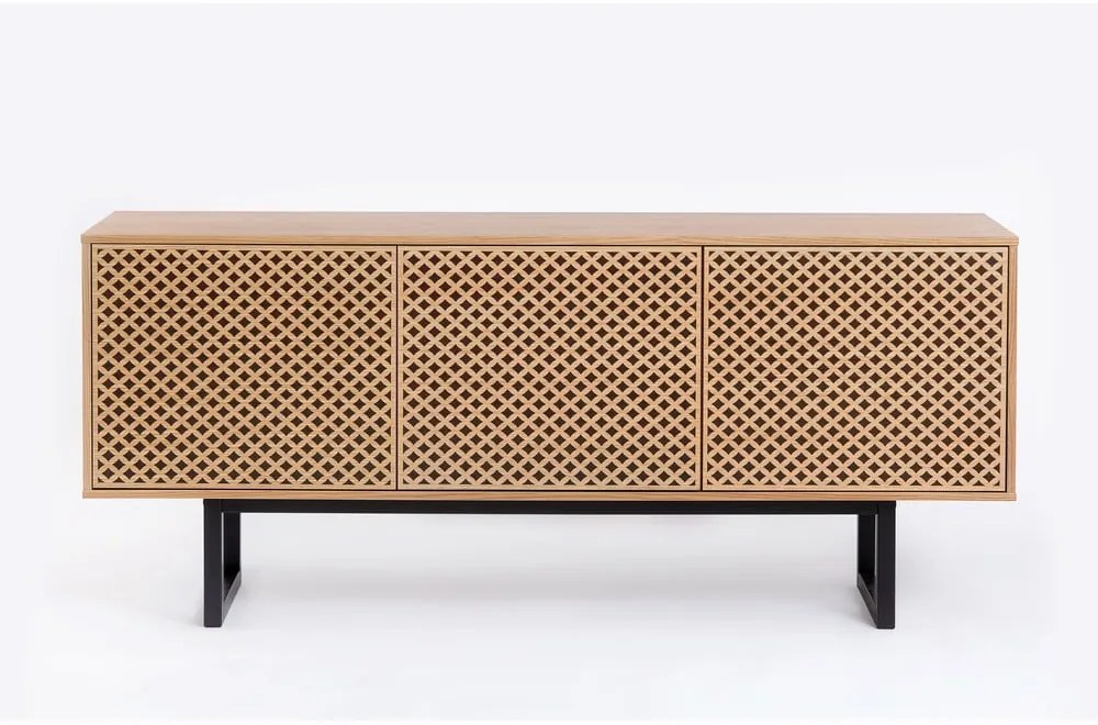 Comodă în decor de lemn de stejar Woodman Camden Diamond, 175 x 75 cm