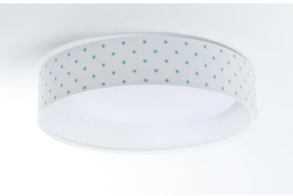 LED Plafonieră GALAXY KIDS 24W 230V alb/turcoaz cu steluțe