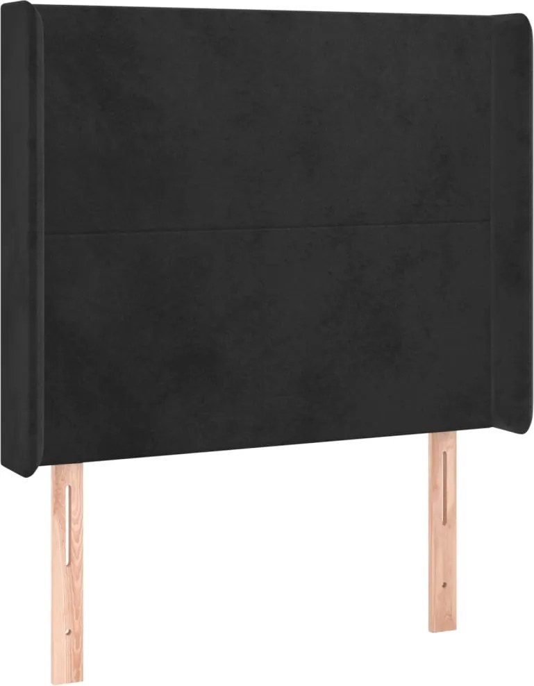 vidaXL Tăblie de pat cu aripioare, negru, 93x16x118/128 cm, catifea