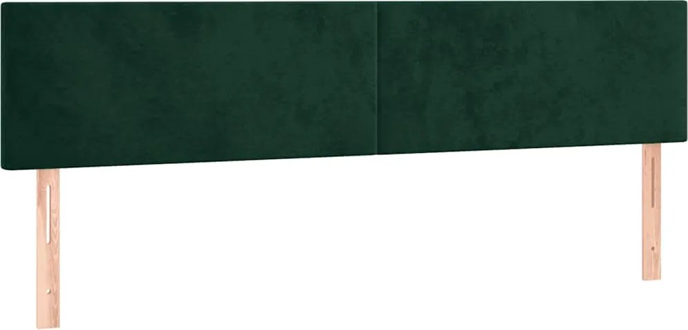 vidaXL Tăblii de pat, verde închis, 180x5x78/88 cm, catifea