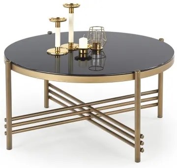 Măsuță de cafea ISMENA 41x80 cm auriu/negru