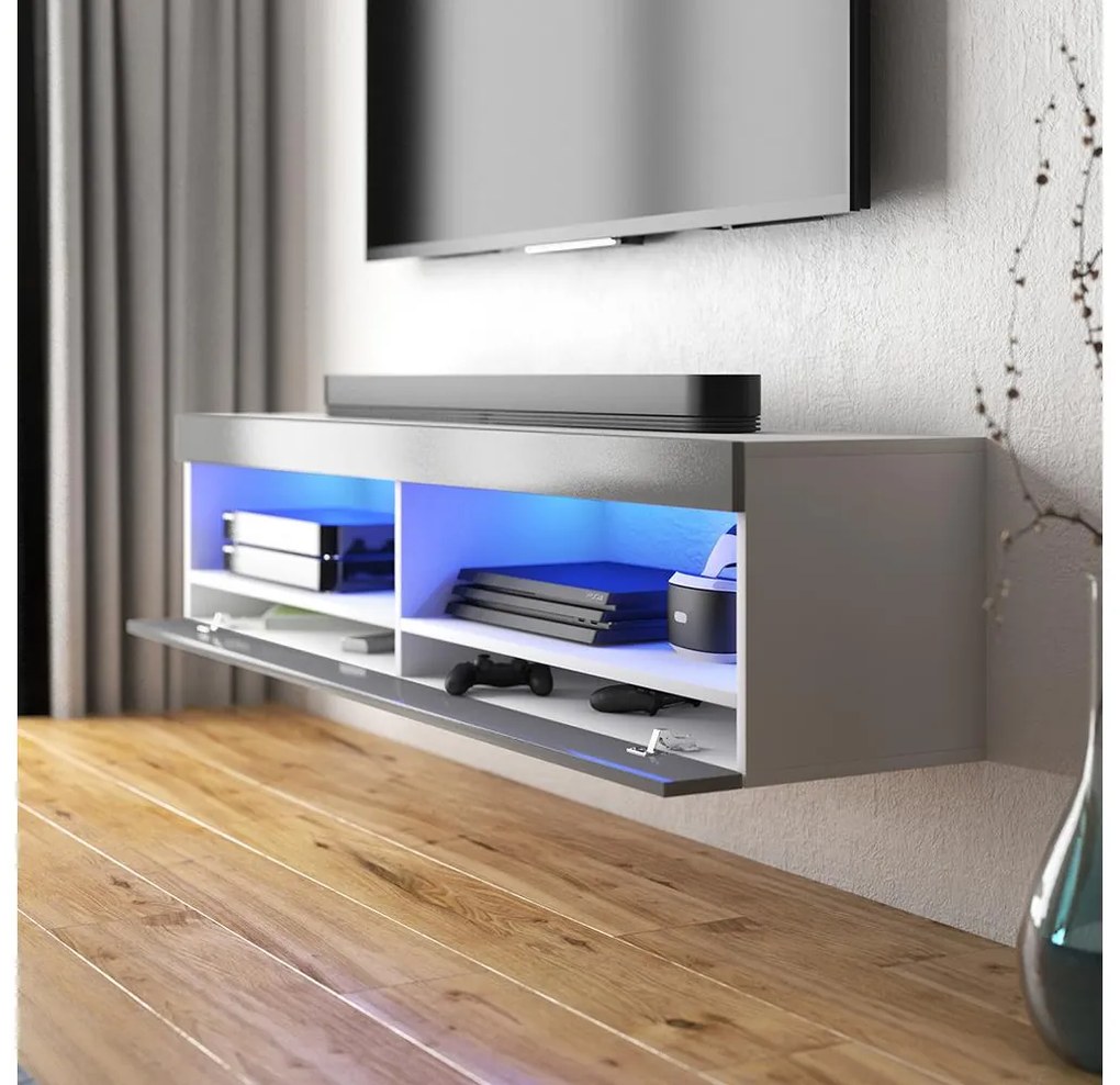 Masă TV Violett 100 (cu iluminat) (alb). 1098636
