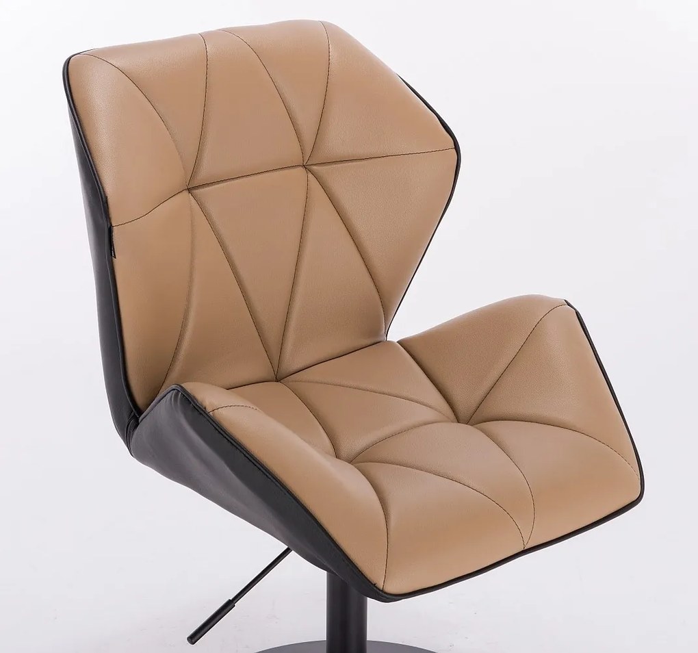 HR212CROSS SCAUN NEGRU ȘI CARAMEL cu Bază Neagră