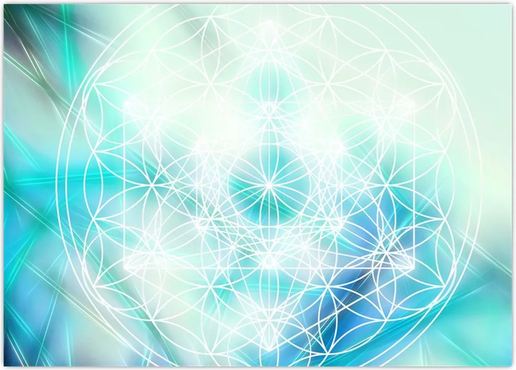 Tablou - Merkaba pe un fundal turcoaz (70x50 cm)