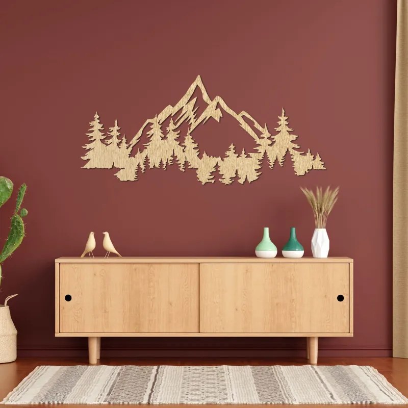 SENTOP | Decorațiune murală modernă din lemn cu munți și păduri | CEADER